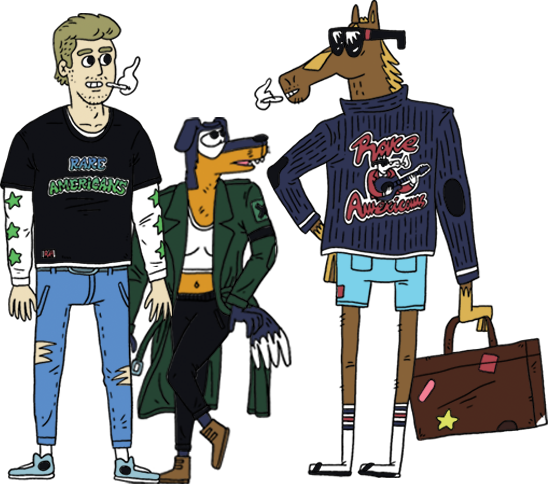 Rare Americans animated band characters